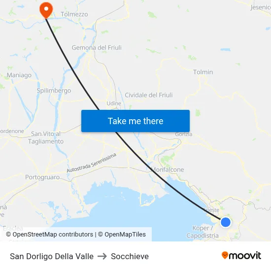 San Dorligo Della Valle to Socchieve map