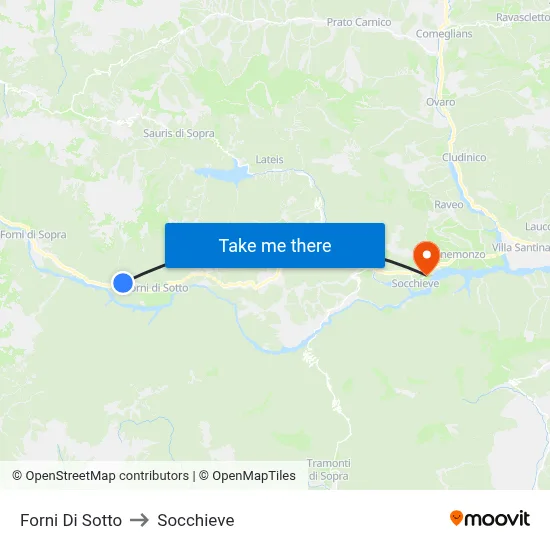 Forni di Sotto to Socchieve map