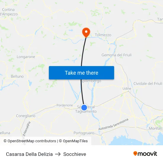 Casarsa Della Delizia to Socchieve map