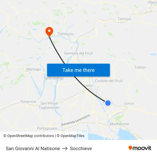 San Giovanni Al Natisone to Socchieve map