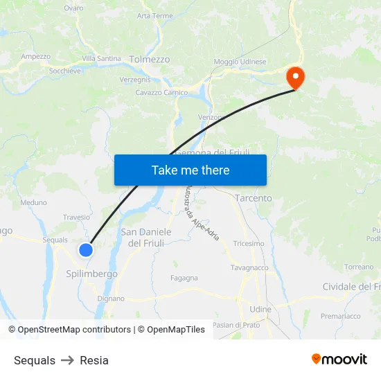 Sequals to Resia map