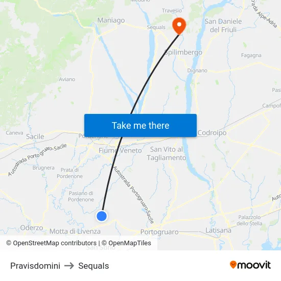 Pravisdomini to Sequals map