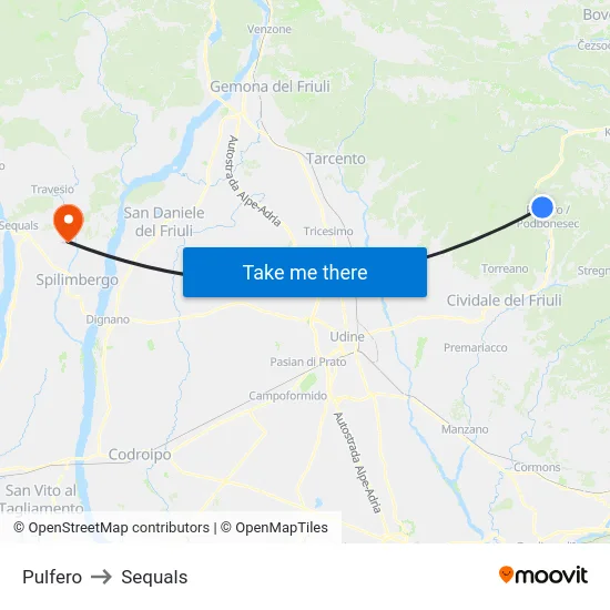 Pulfero to Sequals map