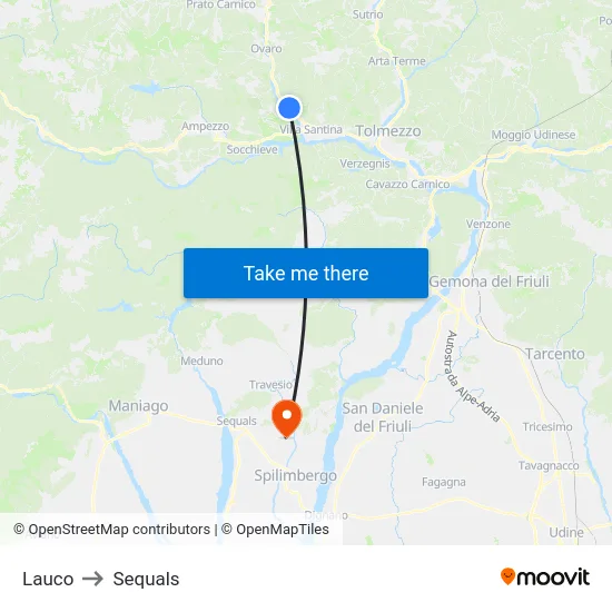 Lauco to Sequals map