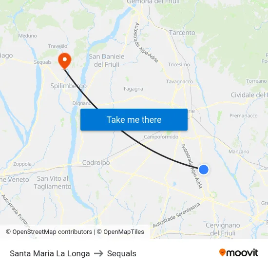Santa Maria La Longa to Sequals map