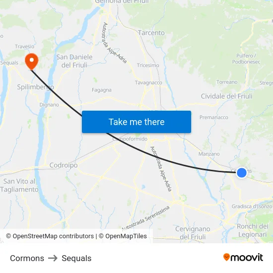 Cormons to Sequals map