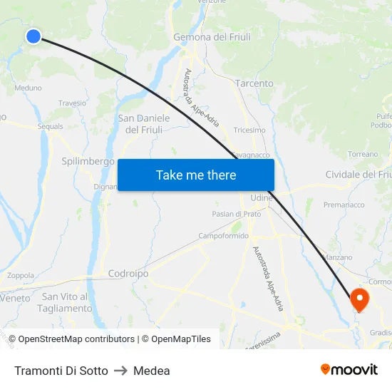 Tramonti Di Sotto to Medea map
