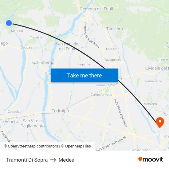 Tramonti Di Sopra to Medea map