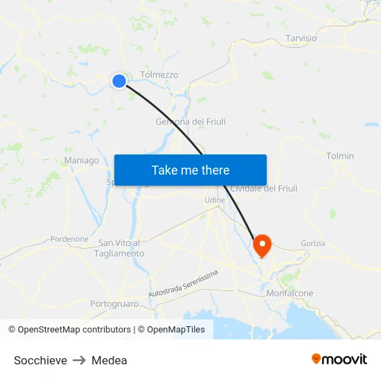 Socchieve to Medea map