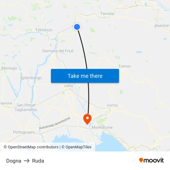 Dogna to Ruda map