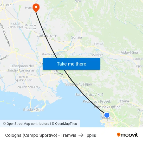 Cologna (Sports Field) - Tramway to Ipplis map