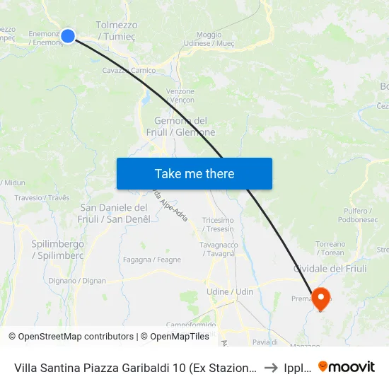 Villa Santina Garibaldi Square 10 (Former Station) to Ipplis map