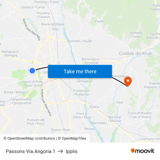 Passons Angoria Street 1 to Ipplis map