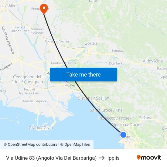 Via Udine 83 (Corner of Via Dei Barbariga) to Ipplis map