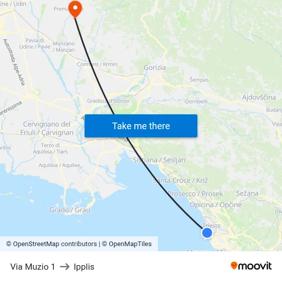 Via Muzio 1 to Ipplis map
