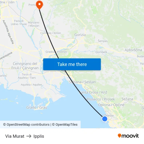 Murat Street to Ipplis map