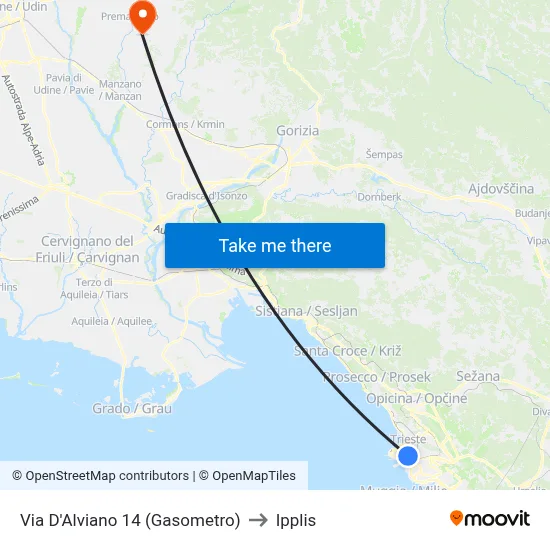 Via D'Alviano 14 (Gasometer) to Ipplis map