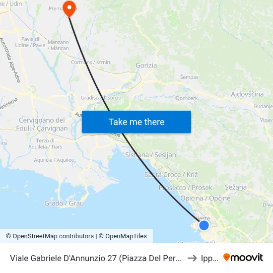Viale Gabriele D'Annunzio 27 (Piazza Del Perugino) to Ipplis map