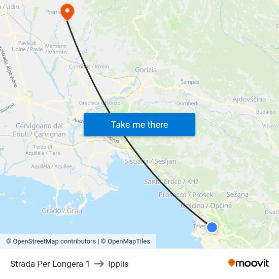 Road to Longera 1 to Ipplis map