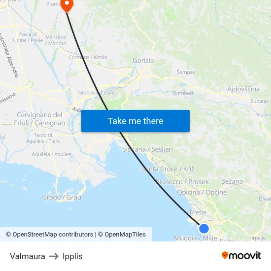 Valmaura to Ipplis map