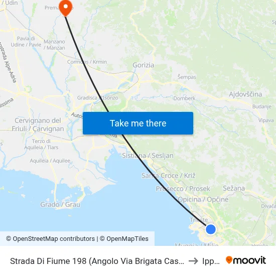 Fiume Road 198 (Corner of Brigata Casale Street) to Ipplis map