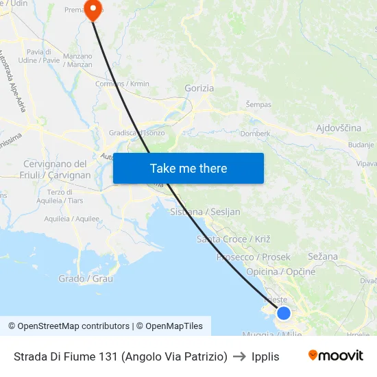 Fiume Road 131 (Corner of Patrizio Road) to Ipplis map