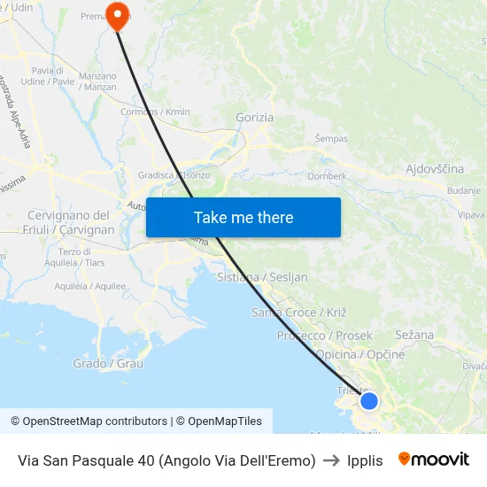 San Pasquale Street 40 (Corner of Hermitage Street) to Ipplis map
