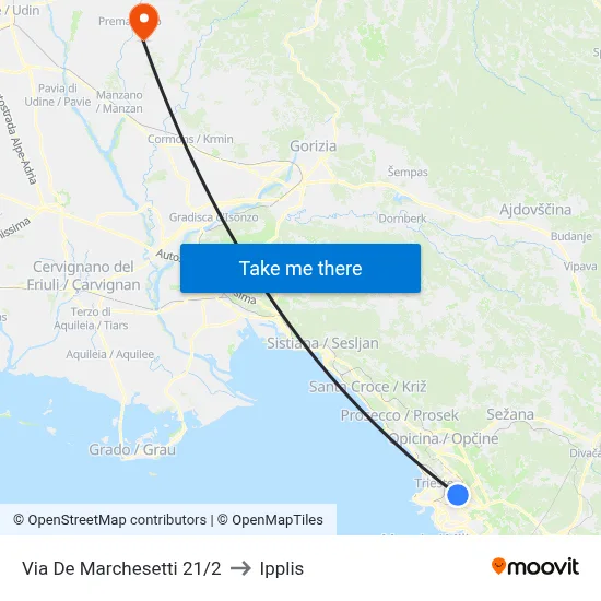 De Marchesetti Road 21/2 to Ipplis map