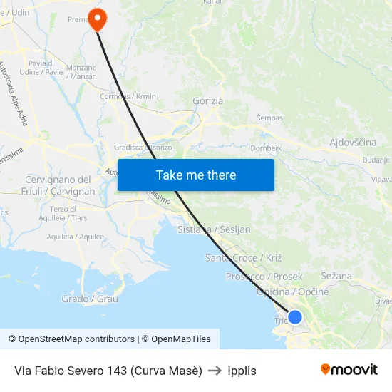 Via Fabio Severo 143 (Masè Curve) to Ipplis map