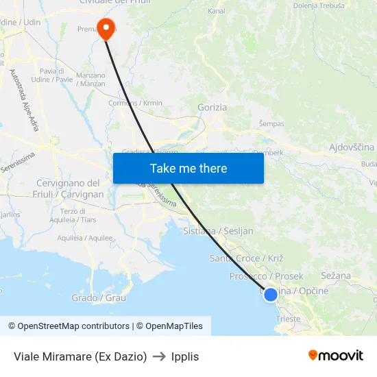 Miramare Avenue (Former Customs) to Ipplis map