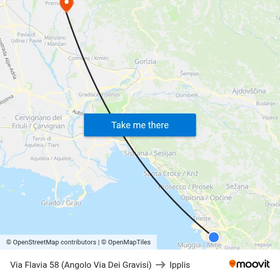 Via Flavia 58 (Corner of Via Dei Gravisi) to Ipplis map