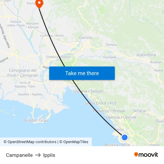 Campanelle to Ipplis map