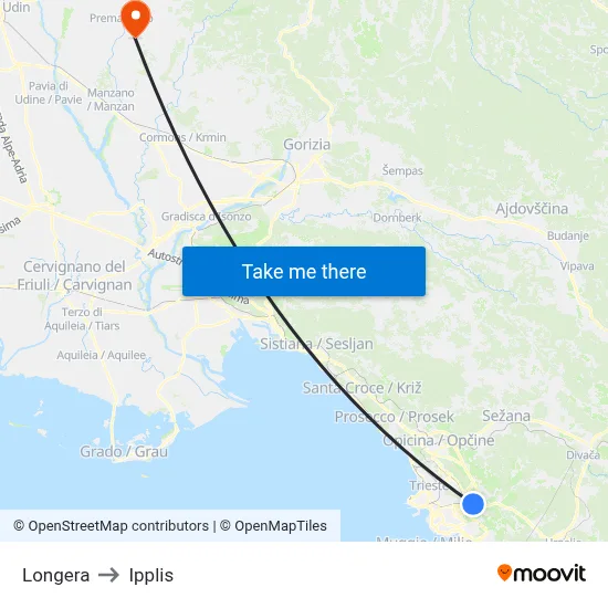 Longera to Ipplis map