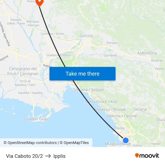 Via Caboto 20/2 to Ipplis map