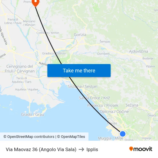 Via Maovaz 36 (Corner of Via Sala) to Ipplis map