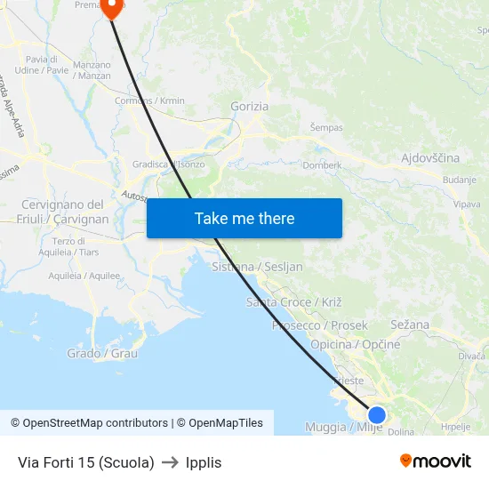 Forti Street 15 (School) to Ipplis map