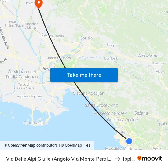 Julian Alps Street (Corner of Monte Peralba) to Ipplis map