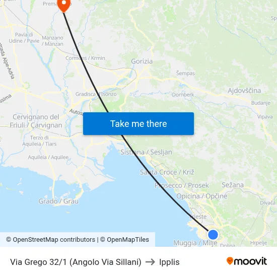 Via Grego 32/1 (Corner of Via Sillani) to Ipplis map