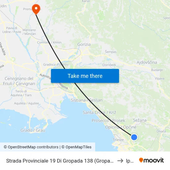 Provincial Road 19 of Gropada 138 (Gropada Village) to Ipplis map