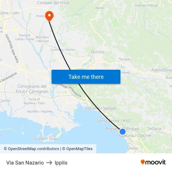 San Nazario Street to Ipplis map