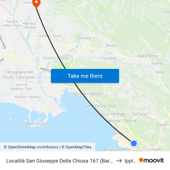 San Giuseppe Della Chiusa 167 Location (Barde) to Ipplis map