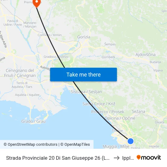 Provincial Road 20 Of San Giuseppe 26 (Log) to Ipplis map