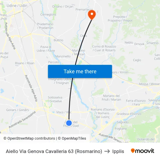 Aiello Via Genova Cavalleria 63 (Rosmarino) to Ipplis map
