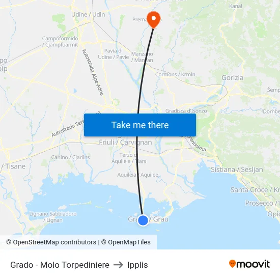 Grado - Torpedo Pier to Ipplis map