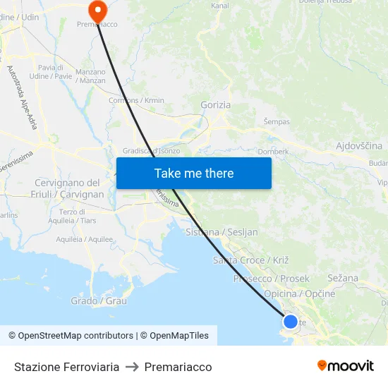 Railway Station to Premariacco map