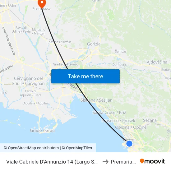 14 Gabriele D'Annunzio Avenue (Sonnino Square) to Premariacco map