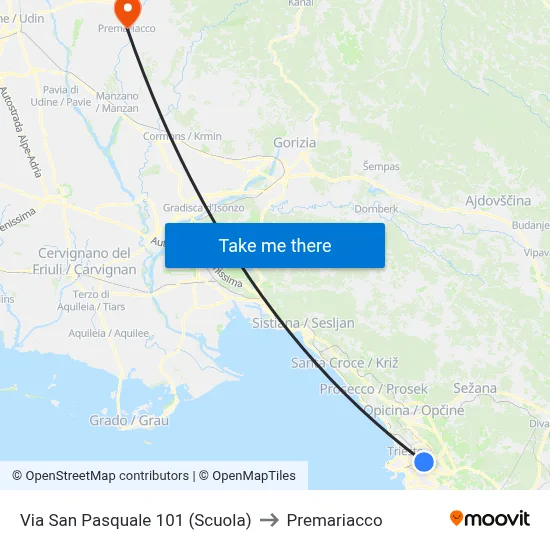 Via San Pasquale 101 (School) to Premariacco map