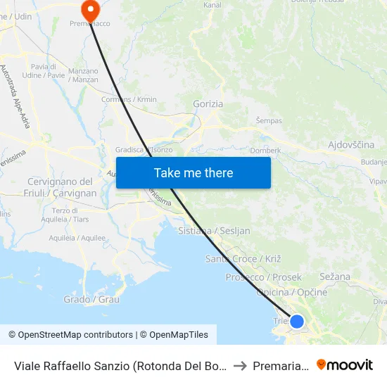 Raffaello Sanzio Avenue (Boschetto Roundabout) to Premariacco map