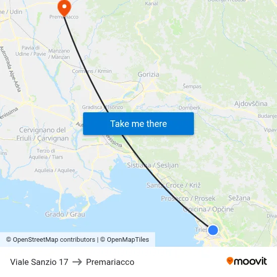 Sanzio Avenue 17 to Premariacco map
