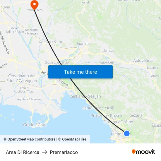 Research Area to Premariacco map